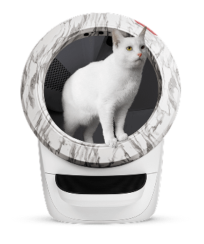 Litter-Robot 4 self cleaning litter box white marble