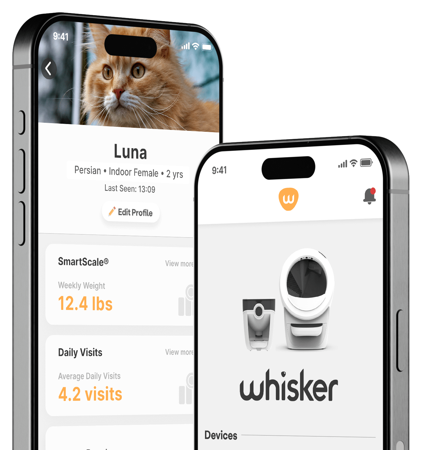 Whisker App screens